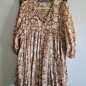 Natural Life Mini Dress in Orange/Cream Floral size Medium
